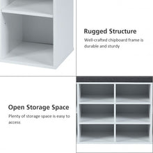 Load image into Gallery viewer, 10-Cube Organizer  Entryway Padded Shoe Storage Bench-White
