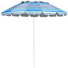 Load image into Gallery viewer, 8FT Portable Beach Umbrella with Sand Anchor and Tilt Mechanism for Garden and Patio-Blue
