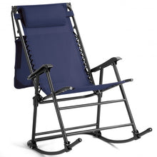 Load image into Gallery viewer, Zero Gravity Folding Rocking Chair Rocker Porch-Dark Blue
