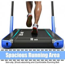 Load image into Gallery viewer, 2-in-1 Folding Treadmill with RC Bluetooth Speaker LED Display-Blue
