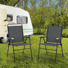 Load image into Gallery viewer, 4Pcs Portable Outdoor Camping Lawn Garden Patio Folding Chair with Armrest
