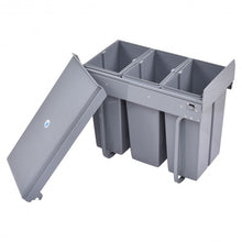 Load image into Gallery viewer, 8 gal 3 Compartment Pull Out Recycling Waste Bin
