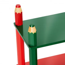 Load image into Gallery viewer, 3 Tiers Kids Bookshelf Crayon Themed Shelves Storage Bookcase
