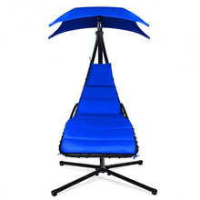Load image into Gallery viewer, Hanging Stand Chaise Lounger Swing Chair w/ Pillow-Navy
