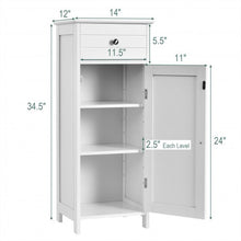 Load image into Gallery viewer, Wooden Storage Free-Standing Floor Cabinet with Drawer and Shelf-White
