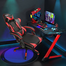 Load image into Gallery viewer, Gaming Chair Reclining Swivel with Massage Lumbar Support -Red
