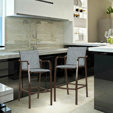Load image into Gallery viewer, 2 pcs Counter Height Stool Chair Steel Frame Dining Bar Chair-Gray
