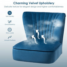 Load image into Gallery viewer, Armless Accent Chair Modern Velvet Leisure Chair-Blue

