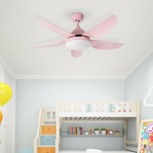42 Inch Kid Ceiling Fan with LED Light and Color Temperature Remote Control-Pink
