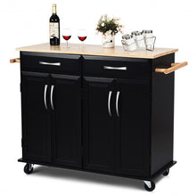 Load image into Gallery viewer, Wood Top Rolling Kitchen Trolley Island Cart Storage Cabinet
