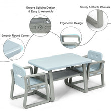Load image into Gallery viewer, Kids Table and 2 Chairs Set with Storage Shelf-Blue
