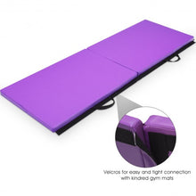 Load image into Gallery viewer, 6� x 24&quot; x 1.5&#39;&#39; Thick Two Folding Panel Gymnastics Mat-Purple
