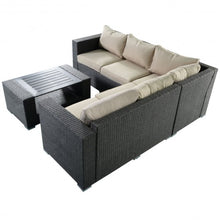 Load image into Gallery viewer, 4 pcs Patio Rattan Wicker Cushioned Sofa Set

