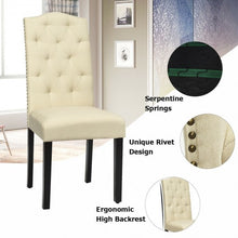 Load image into Gallery viewer, Set of 2 Tufted Upholstered Dining Chair-Beige
