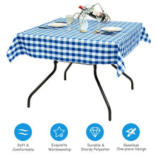Load image into Gallery viewer, 10 Pcs 52&quot; x 52&quot; Square Polyester Plaid Dinner Tablecloth-Blue
