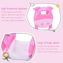 Load image into Gallery viewer, 3-in-1 Toddlers Sliding Pushing Cart Riding Car w/ Sound-Pink
