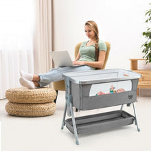 Load image into Gallery viewer, Baby Bed Side Crib Portable Adjustable Infant Travel Sleeper Bassinet-Gray

