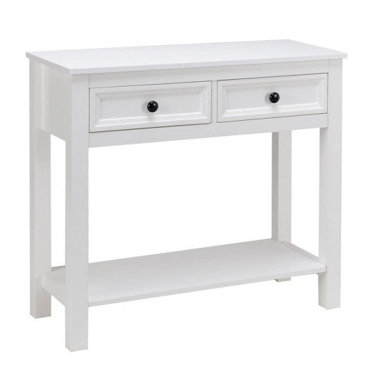 Entryway Hallway Hall 2 Drawer Console Table with Shelf