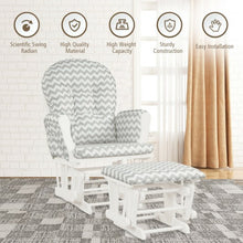 Load image into Gallery viewer, Baby Nursery Relax Rocker Rocking Chair Glider &amp; Ottoman Set-Gray
