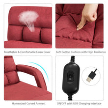 Load image into Gallery viewer, Folding Floor Massage Chair Lazy Sofa with Armrests Pillow-Red
