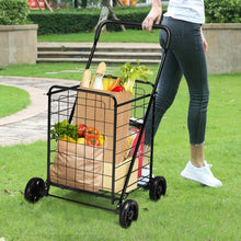 Load image into Gallery viewer, Portable Folding Shopping Cart Utility for Grocery Laundry-Black
