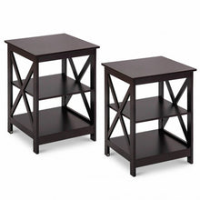 Load image into Gallery viewer, 2PCS 3-Tier Display Storage End Table-Espresso
