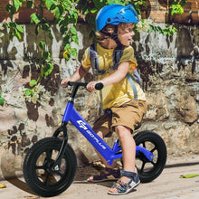 Load image into Gallery viewer, Black/Pink/Blue 12&quot; Balance Kids No-Pedal Learning Bicycle -Blue
