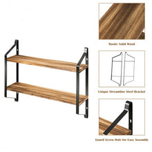 Load image into Gallery viewer, Wooden Wall-Mounted 2-Tier Floating Shelves

