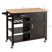Load image into Gallery viewer, Giantex Kitchen Island Cart Rolling Serving Cart Wood Trolley-Brown
