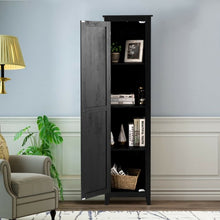 Load image into Gallery viewer, Linen Tower Bathroom Storage Cabinet Tall Slim Side Organizer with Shelf-Black
