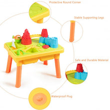 Load image into Gallery viewer, Sand and Water Play Table for Kids with Sand Castle Molds
