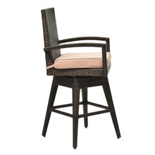 Load image into Gallery viewer, Outdoor Wicker Swivel Bar Stool Chair w/ Seat Cushion
