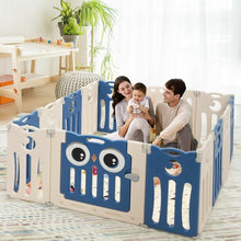 Load image into Gallery viewer, 14-Panel Baby Playpen Kids Activity Center Foldable Play Yard with Lock Door
