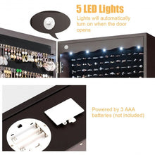 Load image into Gallery viewer, 5 LEDs Jewelry Armoire Wall Mounted / Door Hanging Mirror-Coffee
