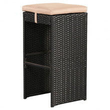 Load image into Gallery viewer, 7 pcs Rattan Wicker Bar Table Stools Furniture Set
