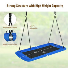 Load image into Gallery viewer, 60&quot; Platform Tree Swing Outdoor with  2 Hanging Straps-Blue
