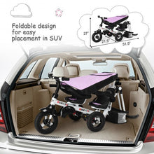 Load image into Gallery viewer, Twins Kids Baby Tricycle With Safety Double Rotatable Seat-Pink
