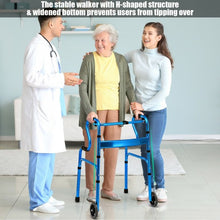Load image into Gallery viewer, Aluminum Heavy-Duty Folding Wheeled Stand-Assist Walker-Blue
