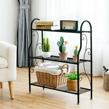 Load image into Gallery viewer, 3-Tier Scrollwork Designed Metal Plant Stand-Black

