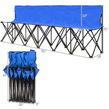 Load image into Gallery viewer, Portable Folding 6 Seats Chair Sideline Sports Bench-Blue
