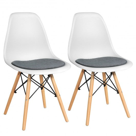 2Pcs Dining Chair Mid Century Modern DSW Chair Furniture-White