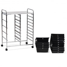 Load image into Gallery viewer, 15-Drawer Utility Rolling Organizer Cart Multi-Use Storage-Black

