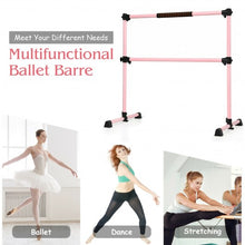 Load image into Gallery viewer, 4 ft Portable Ballet Freestanding Adjustable Double Dance Bar-Pink
