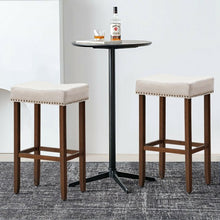 Load image into Gallery viewer, Set of 2 Nailhead Saddle Bar Stools 29&quot; Height

