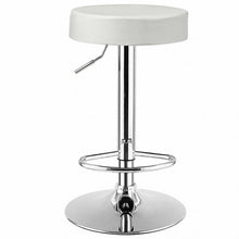 Load image into Gallery viewer, 1 PC Round Bar Stool Adjustable Swivel Pub Chair-White
