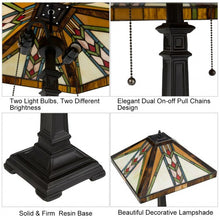 Load image into Gallery viewer, Tiffany-Style 2-Light Table Lamp w/ 16" Glass Lampshade
