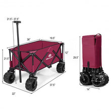 Load image into Gallery viewer, Collapsible Outdoor Utility Garden Trolley Folding Wagon-Wine
