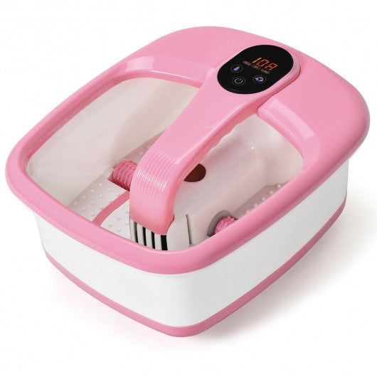 Portable Electric Automatic Roller Foot Bath Massager-Pink