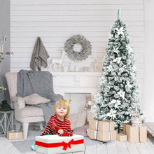 Load image into Gallery viewer, Artificial Christmas Tree Snow Flocked Pencil Tree-7 ft
