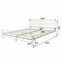 Load image into Gallery viewer, Queen Size Headboard Footboard Furniture Wood Slats Bed Frame-White
